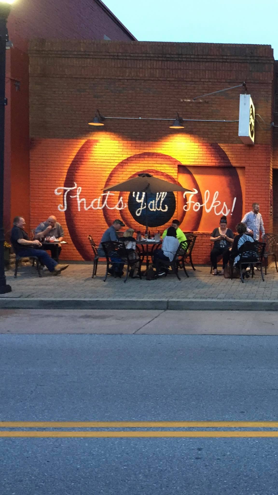 Stringtown patio at dusk